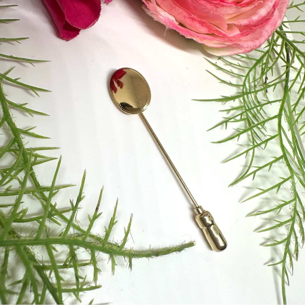 VINTAGE⚜️12K Gold Filled Golden Oval Dainty Lapel Pin - Anson